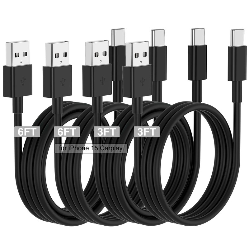 iPhone CarPlay USB A to C Charger Cable 3/6FT for iPhone 17/16/15, Fast Charging gallery
