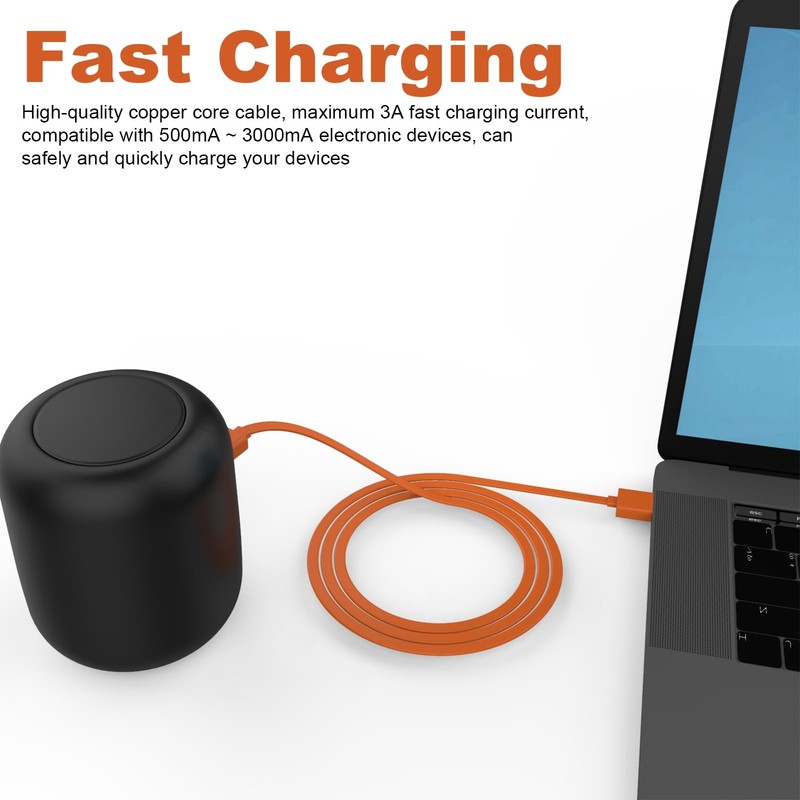 Orange 3.3ft Micro USB Charging Cable with Fitbit Charge 3/2/Flip 4/Pulse 2/F... gallery