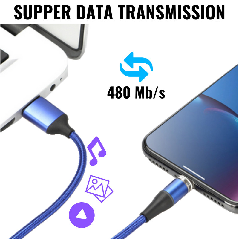 For iPhone 14 13 12 11 Pro Max 8 7 USB Magnetic Charger Cable Fast Charging Line gallery