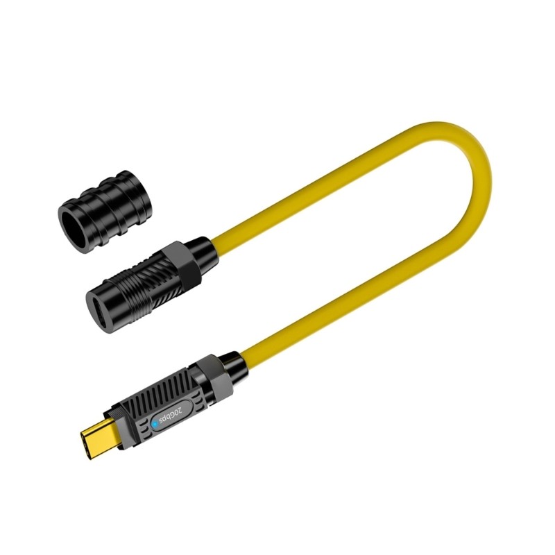 8K@60Hz 140W Fast Charging USB C Cable Flexible Spring Type C Extender Cord