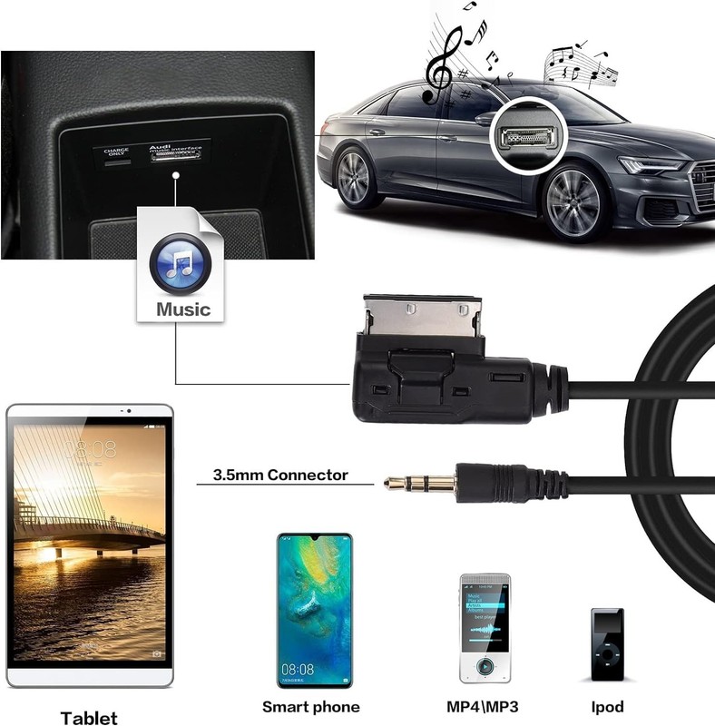 6.6ft AMI MDI MMI AUX Cable Audio Music Interface Adaptor 3.5mm Jack Aux-in M... gallery
