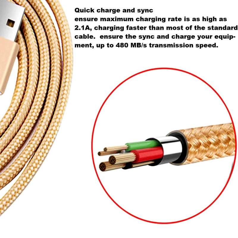 3-Pack Micro USB Data Cable Fast Charging USB A to Micro USB Charger Cord 3ft gallery