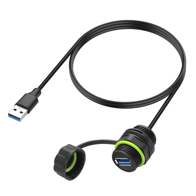 USB 3.0 Male to Female Mount Flush Extension Cable IP68 Outdoor Waterproof US…
