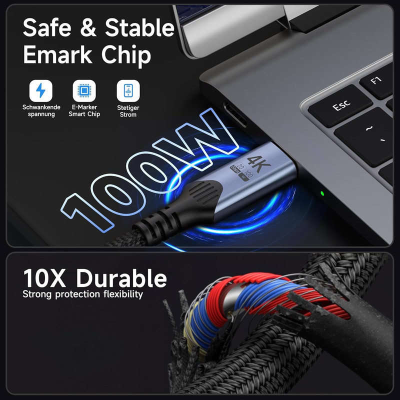 Long Usb-C Cables 2 Pack 10FT, 100W Fast Charging, 20Gbps Superspeed USB 3.2 Gen gallery
