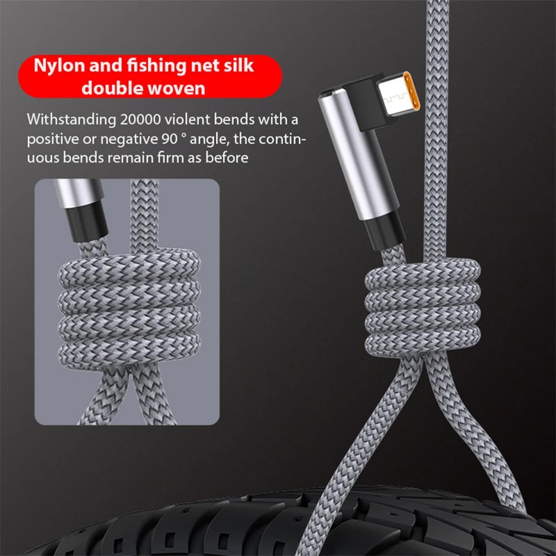 6A USB C Elbow Type C Fast Charge Cable Phone Extend Charging Cable For Samsung gallery