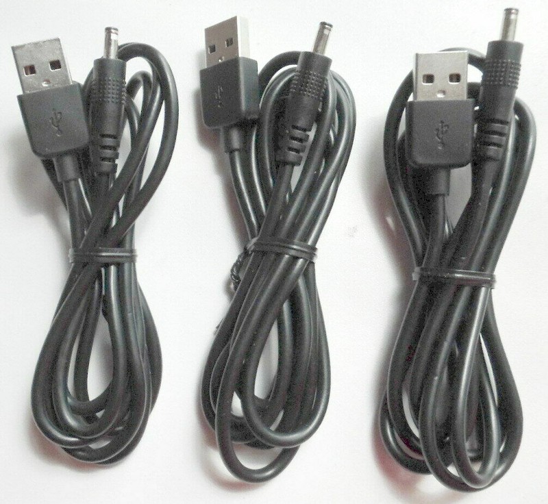 3PK 5V DC Power cord USB to DC 3.5mm x 1.35mm Barrel Jack Adapter Connector