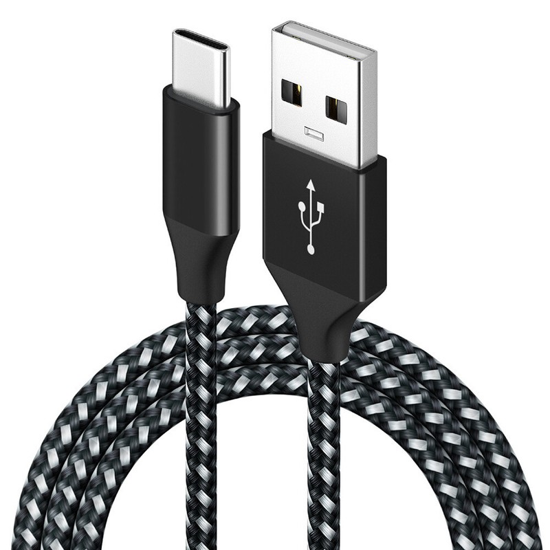 2x USB A to Type C Cable 3A 18W Fast Charger Braided Long Lead 1M 2M 3M