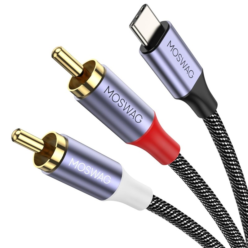 6.6FT USB-C to 2 Male RCA Cable - Smart DAC & High-Speed Audio Transmission gallery