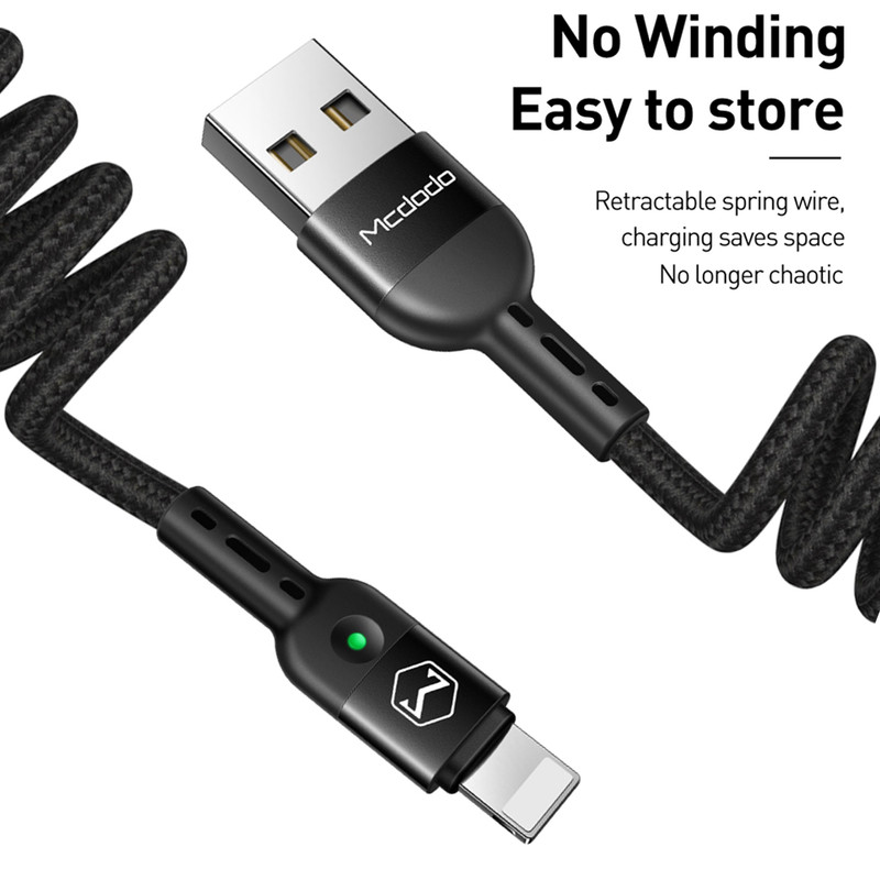 Coiled iPhone Data Cable Fast Charger Cord For iPhone 14 13 12 11 Pro Max XR SE gallery