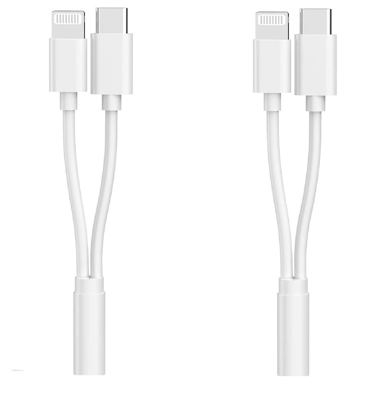 [Apple MFi Certified] Multi Lightning to 3.5 mm Headphone Jack White-2Pack