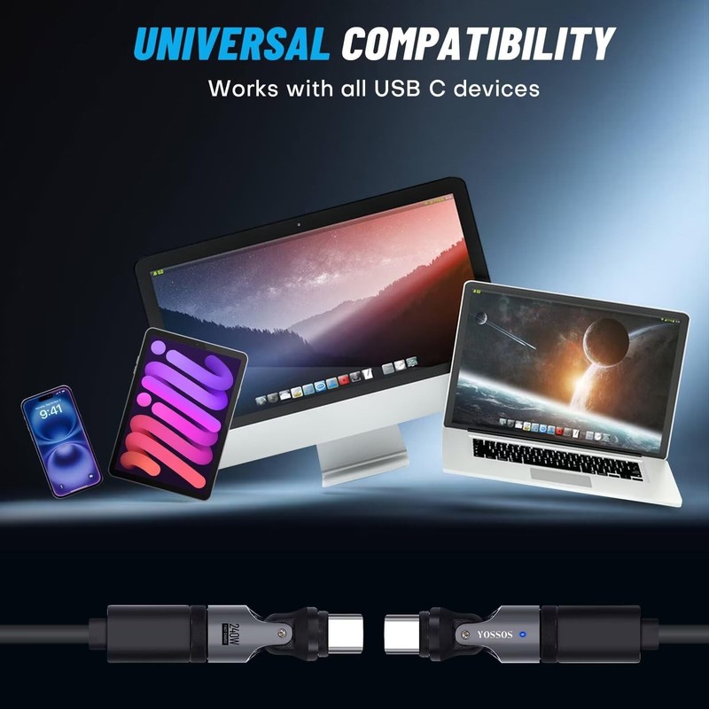 USB Magnetic Adapter 240W[2 Pack] 90 Degree Magnetic Charging Cable Right Ang... gallery