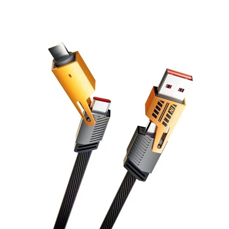 4-in-1 USBC Cable PD27W/65W Dual Type-C Fast Charging Data Cord for Laptop/Phone