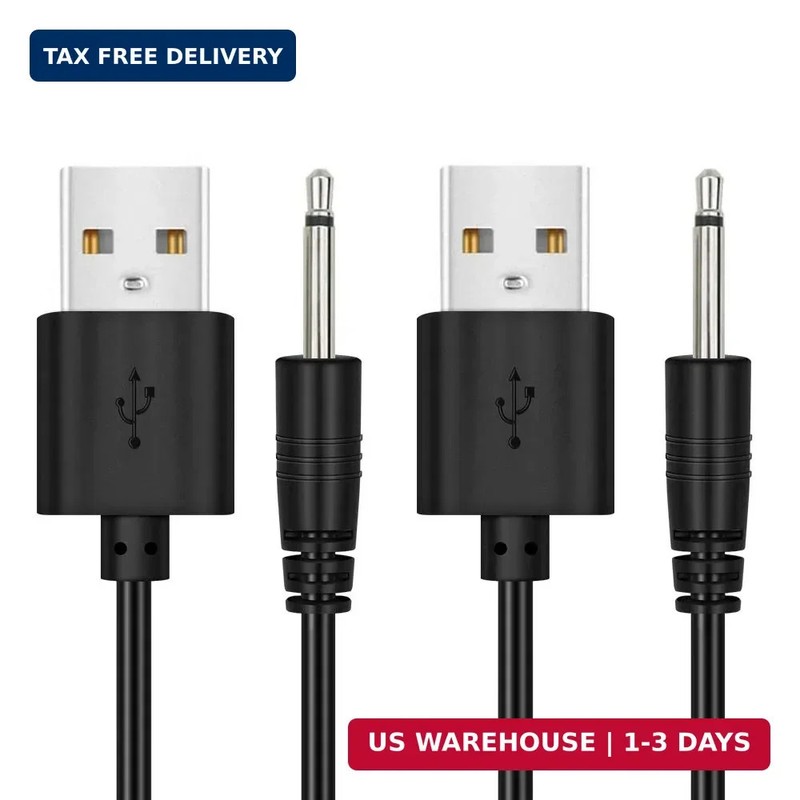 2 Pack 2.7ft Replacement DC Charging Cable, USB to DC 2.5mm Fast Charger Cord Ad