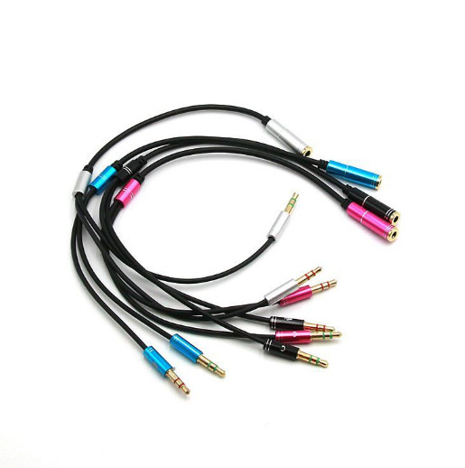 3pcs 3.5mm 3-Position Audio Splitter 1 Female To 2 Male 35cm Headphone Mic Cable
