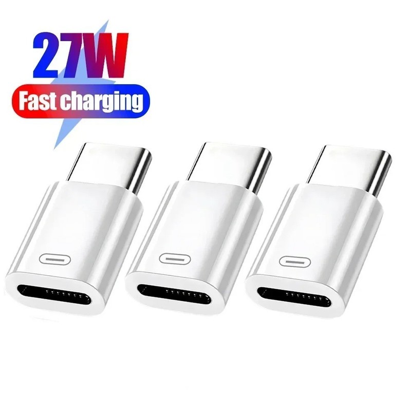 USB C to Lightning Adapter 3 Pack [Mfi Certified] Lightning Female to USB C
