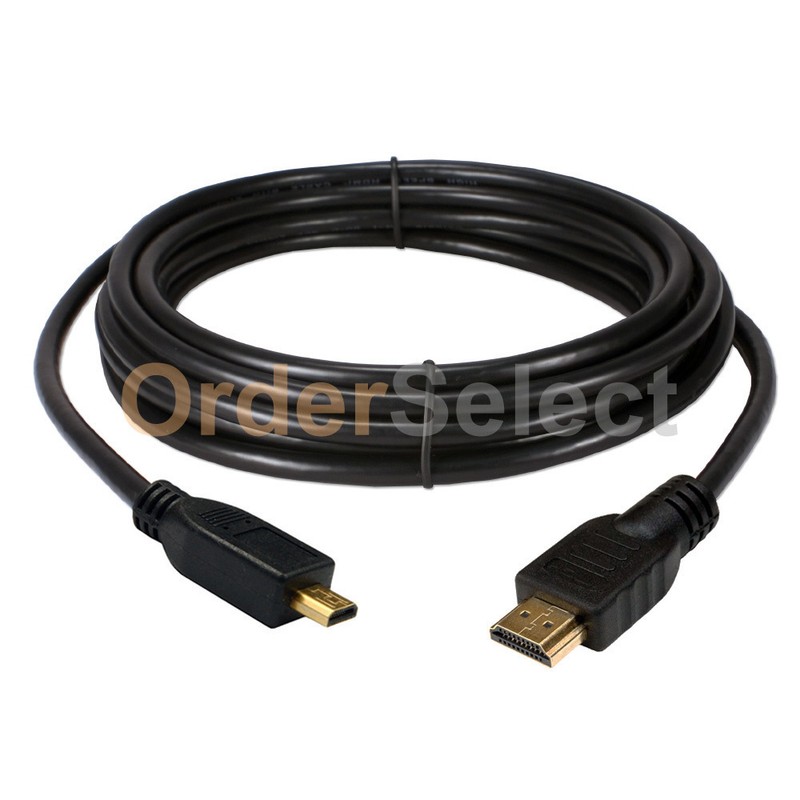 Premium 3FT Micro HDMI to HDMI Cable Male to Male for Cell Phone HTC EVO 4G 3 FT gallery