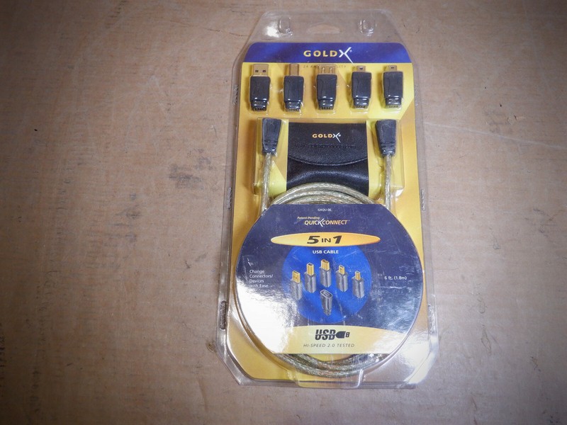 GOLDX 5IN1 24 KARAT USB CABLE- 6 FT