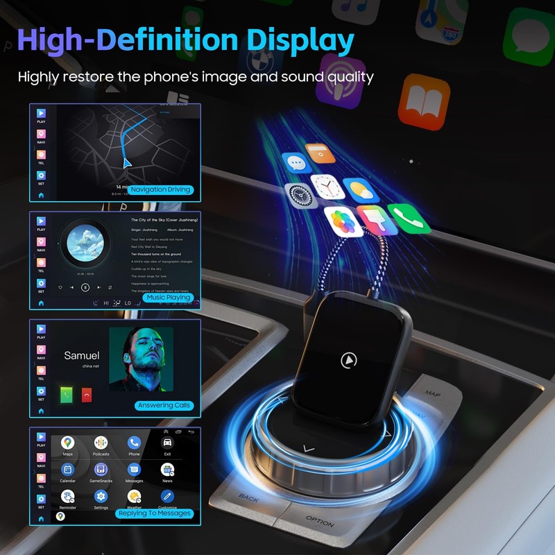 Wireless CarPlay Adapter for Apple iPhone Convert Wired to Wireless Pro gallery