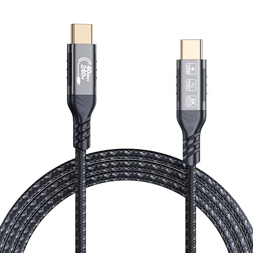 Thunderbolt 4 Cable 6.6FT 240W Charging 40Gbps Data 8K Video USB C Cord