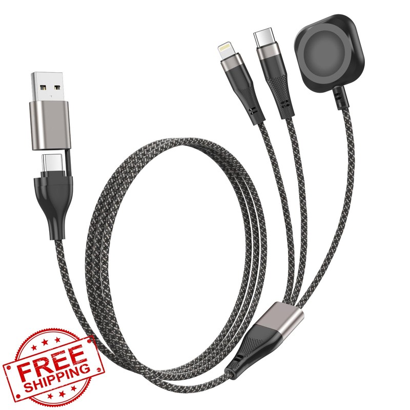 Lynzup 3in1 USB C Cable 6FT Black White