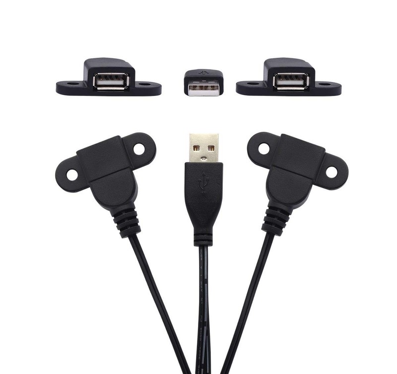 USB 2.0 Male to Dual Female Charging Extension Cable, Furniture nightstand So…