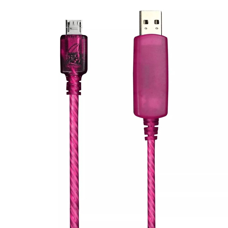 3 Feet Micro USB Cable Charge Sync Pink Light up Pulse Electroluminescent V2 x10