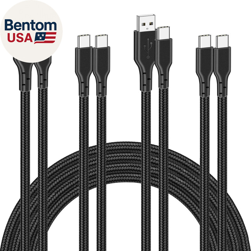 4 Pack Braided Charging Cable 60W 3.1FT(2 Pack USB to USB C and 2 Pack USB C to gallery