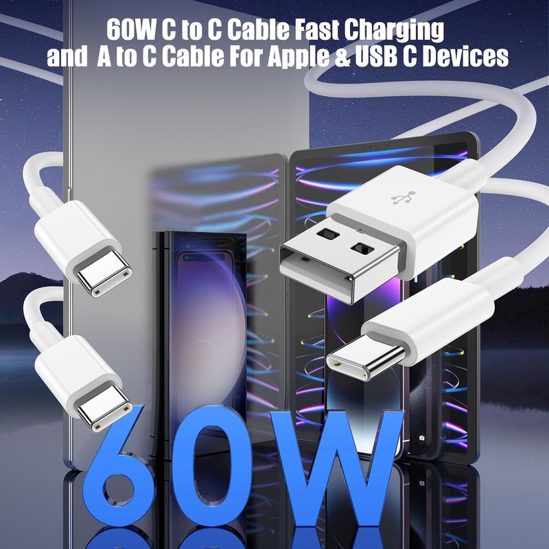 2 Pack CarPlay Cable For iPhone 3.3FT Fast Charging USB Data Sync Cord gallery