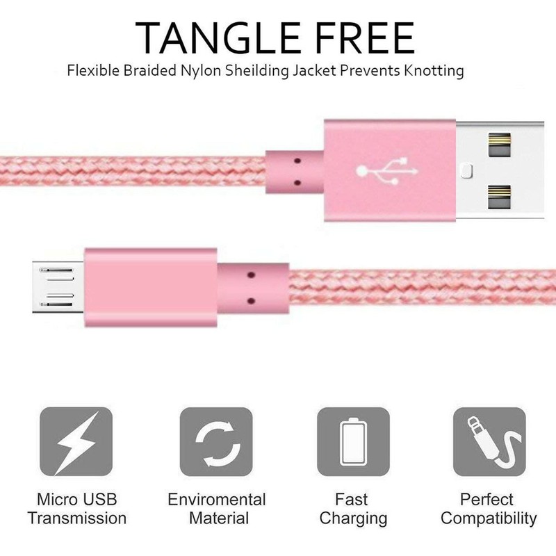 Short Micro USB to USB Fast Charger Cable Cords, High Speed Data and Charging... gallery