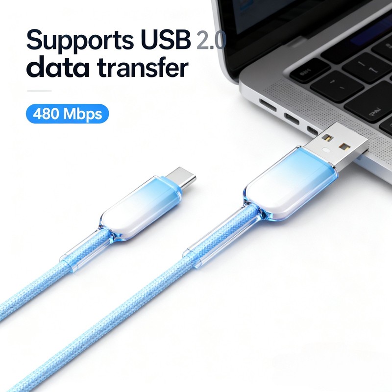 USB A to USB C Fast Charging Cable For iPhone 16 15 Pro Samsung up to 60W 2-Pack gallery
