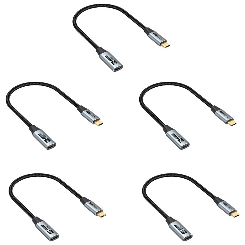Small USB C Extension Cable 1FT Pack of 5, 10Gbps Short USBC Extender Cord, U...