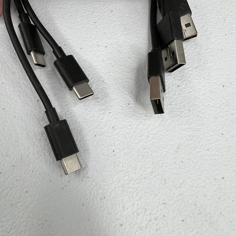 Set of 3 Type C to USB A 3 Foot Charging Cables with Wall Adapters NWOT gallery
