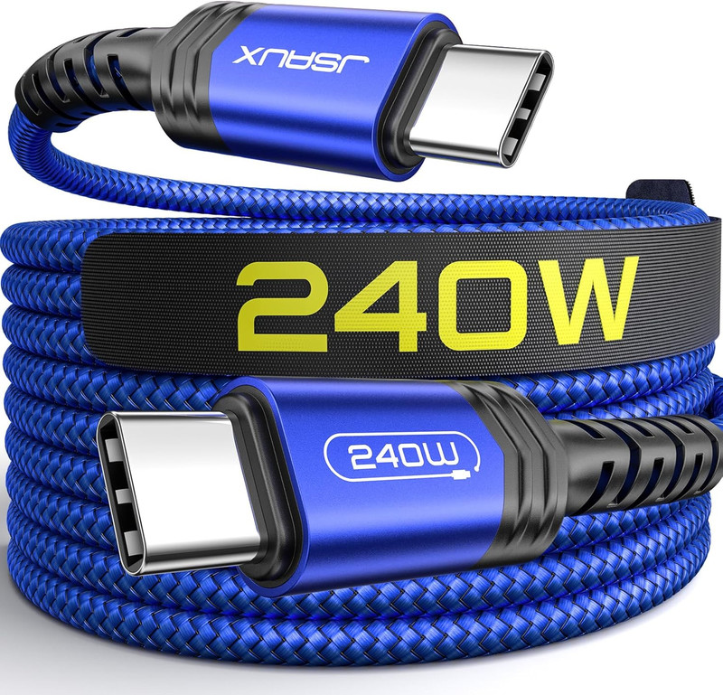 240W USB C to USB C Cable 10FT Fast Charging Cord for MacBook iPad Galaxy Pixel