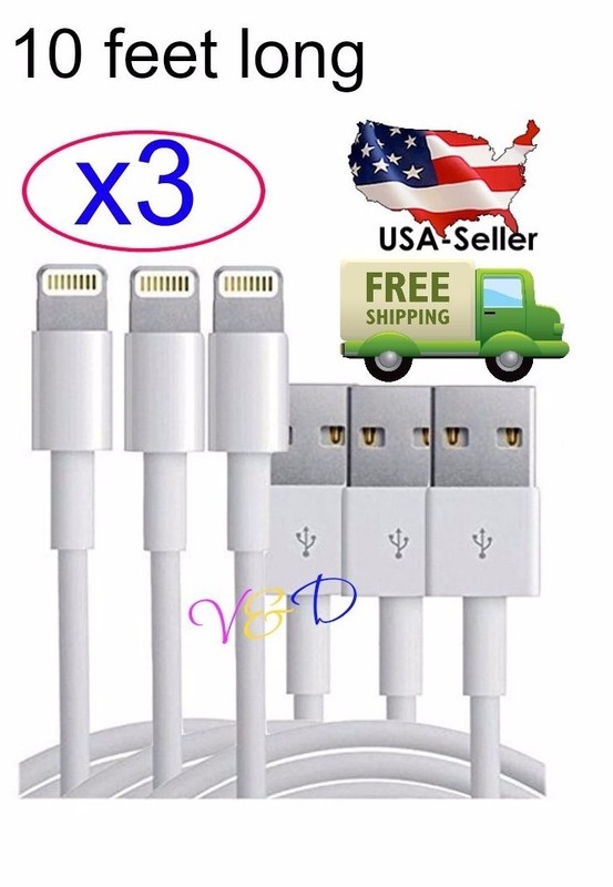 LOT 3X PACK 10FT USB Charger Cable Data Sync Cord For iPhone XS Max11 Pro Max XR
