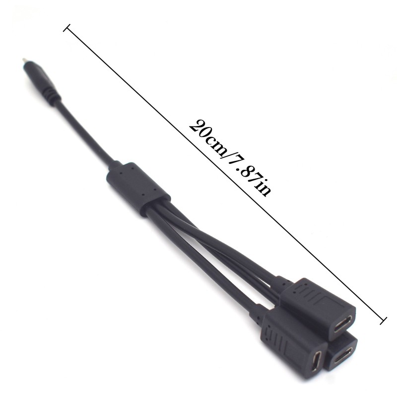 1pc 20cm USB-C Male to 3 Female Adapter Cable for Fast Charging & Data Transfer gallery