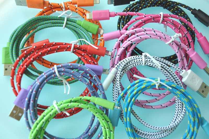 Fabric Braided Charger Cable FOR apple iPhone X 8 7 6s plus 5 4 galaxy micro USB