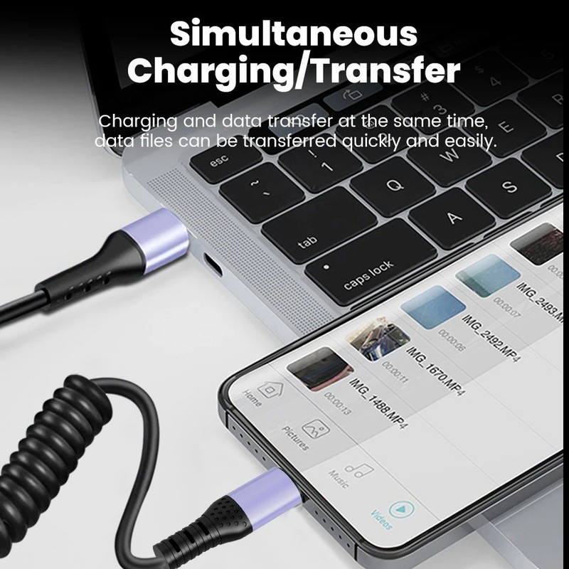 66W 100W Type C TO Type C Cable For iPhone 15 Huawei Xiaomi Samsung Car Spring gallery