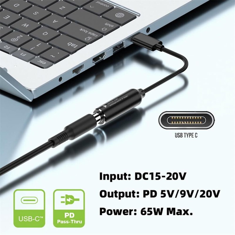 USB-C -C to DC Jack 4.8x1.7mm Input Power Cable Plug Charge Cord for Laptop P... gallery