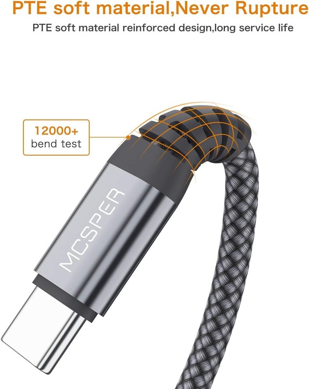 Short USB Type C Cable (2-Pack 0.5ft), USB A to USB C 3.1A Fast Charging Charger gallery