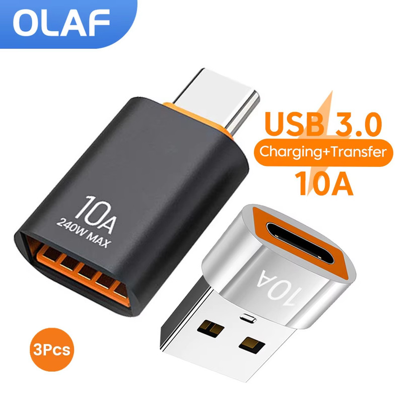 High Speed 10A OTG USB 3.0 Female-Type C Male Adapter Laptop Phone Charger gallery