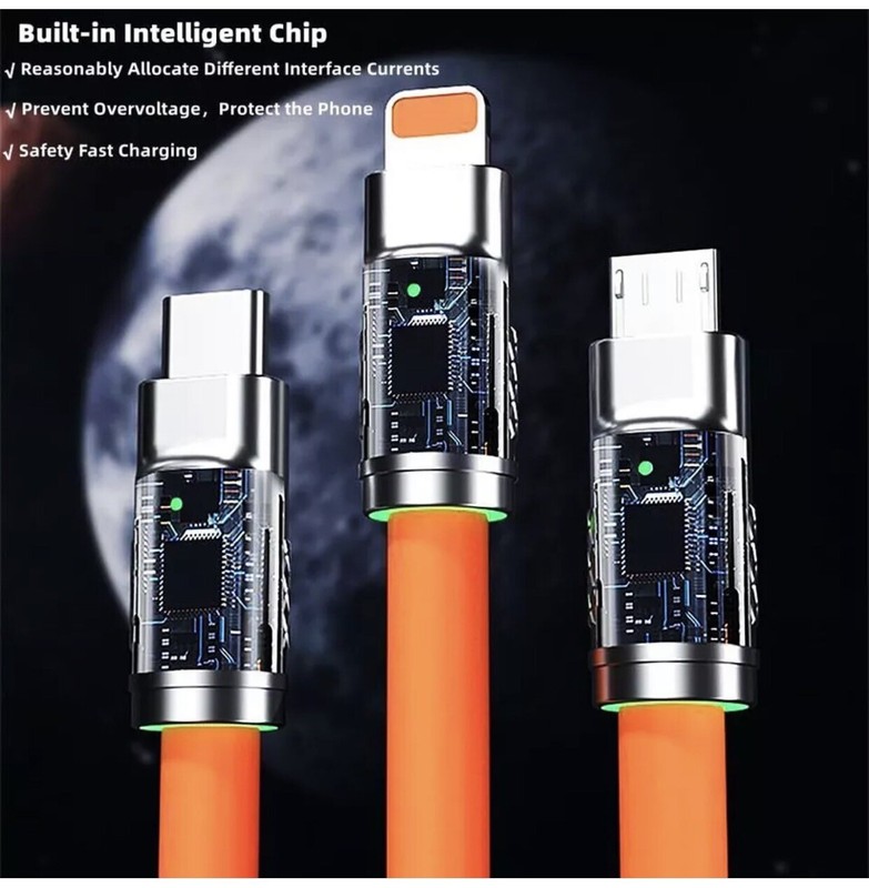 3in1 Multi USB Charger Charging Cable Micro USB Type-C for iPhone Samsung gallery