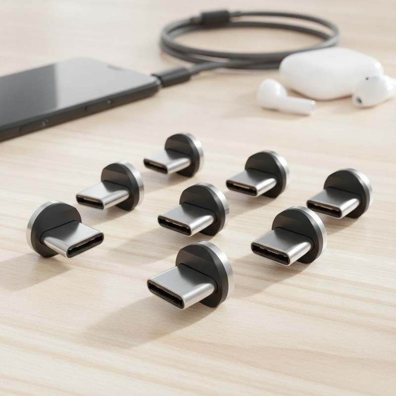 Magnetic USB C Connector Tips, 9 Pack, Dust Plug Adapter, Type C