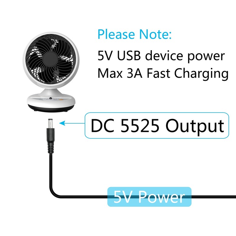 2Pcs USB to DC 5.5mm x 2.5mm Power Cord 3FT USB 2.0 A Male to DC 5.5mm x 2.5m... gallery