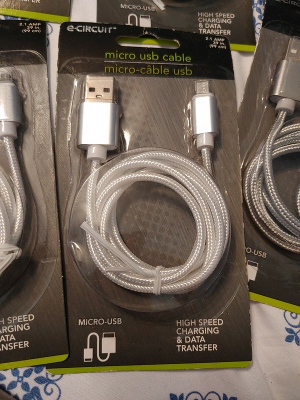 E-Circuit Micro USB Cable 2.1 AMP 39 in (99 cm) - Assorted Colors gallery