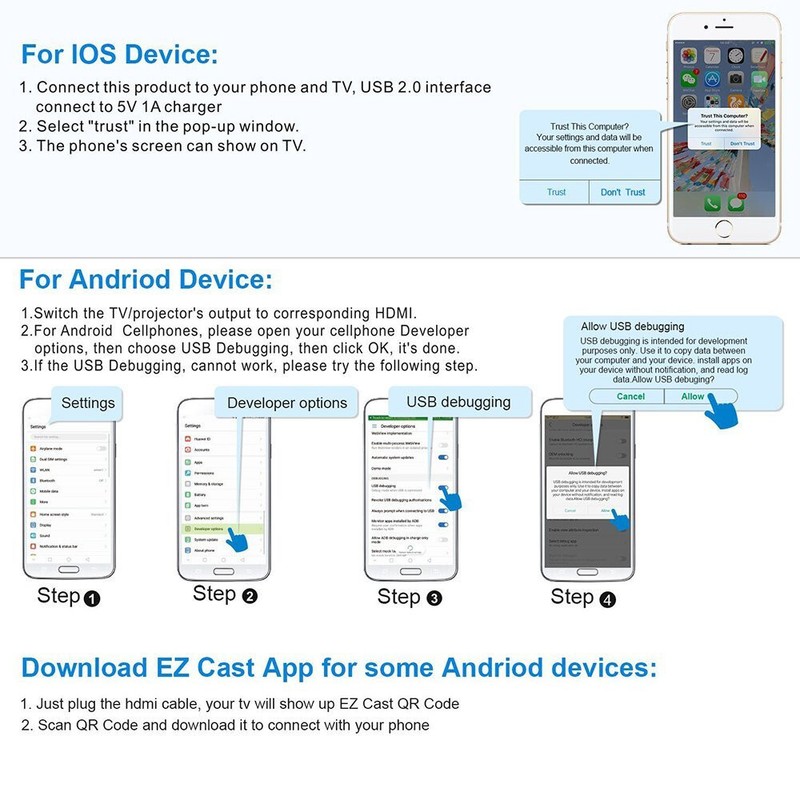 USB Female to HDMI Adapter Cable for Windows TV IOS and Android Data Transfer gallery