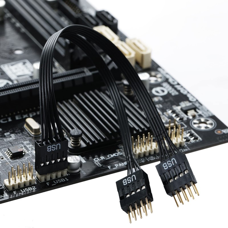 MZHOU Dual USB 2.0 Header Splitter - 9-Pin Motherboard Male to Dual 9-Pin Fem... gallery