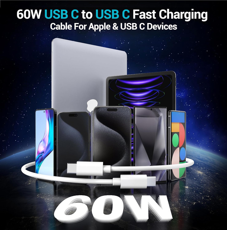 4-Pack [ 2X6Ft + 2X10Ft ] 60W USB C to C Fast Charging Cable, Type C to C Cha... gallery