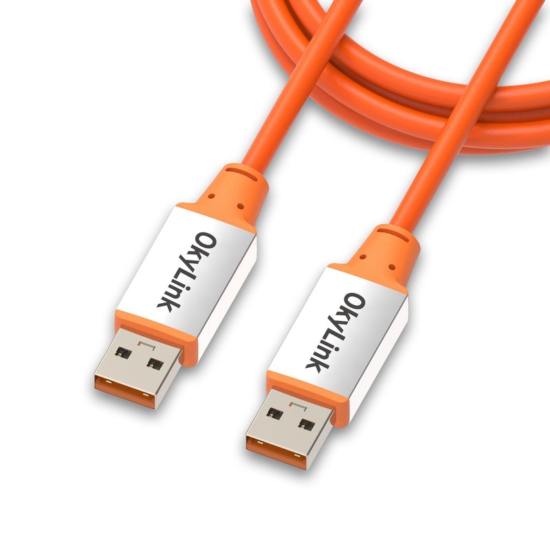 USB 3.2 Gen 2 A to A Cable Male to Male 10Gbps 5ft Orange for Printer Storage