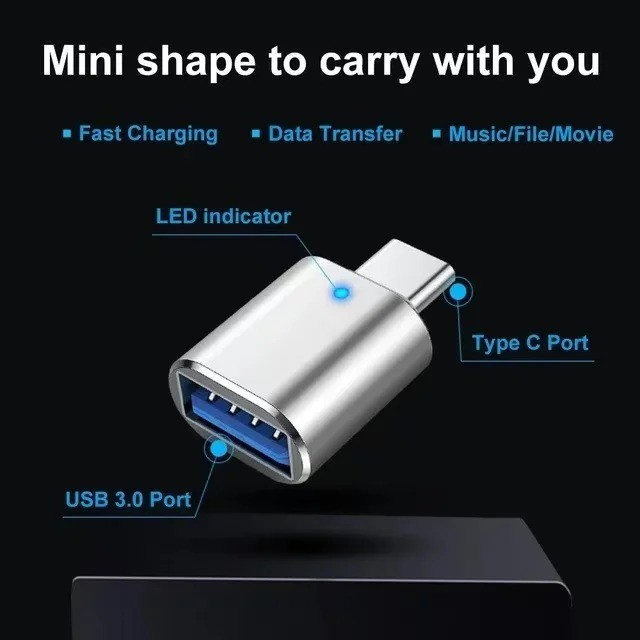LED USB-C 3.1 Male to USBA Female Adapter Converter OTG Type C Android Phone LOT gallery
