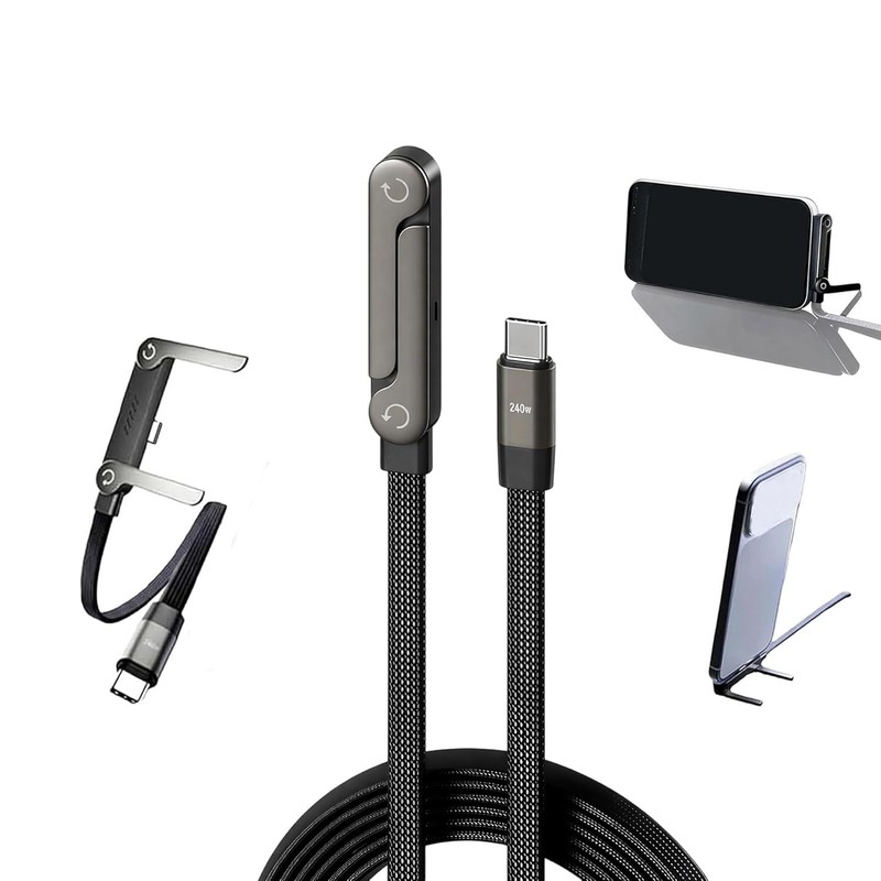 2-In-1 Charging Cable & Stand for Gamers, Fast Charge, 5FT 240W USB-C | Zinc-Al gallery